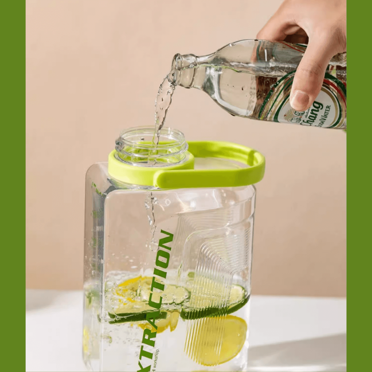 Pinkah PJ-784 2L Portable Cold Brew Jug With Strainer - Green