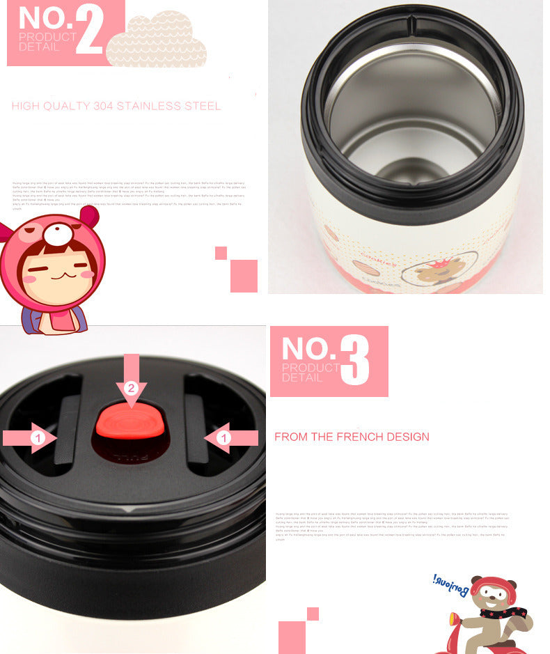 Pinkah FAS-3331 750ml Food Jar Stainless Steel Silver Lunch Box Container