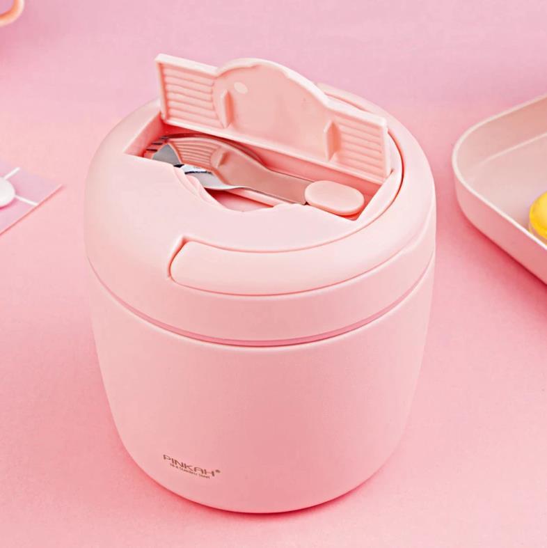 Pinkah PJ-3321A Vacuum Insulated Lunch Box Food Container 970ml Pink