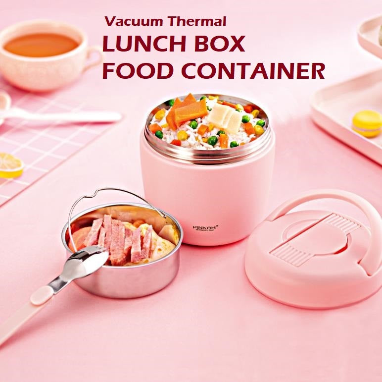Pinkah PJ-3321A Vacuum Insulated Lunch Box Food Container 970ml Pink