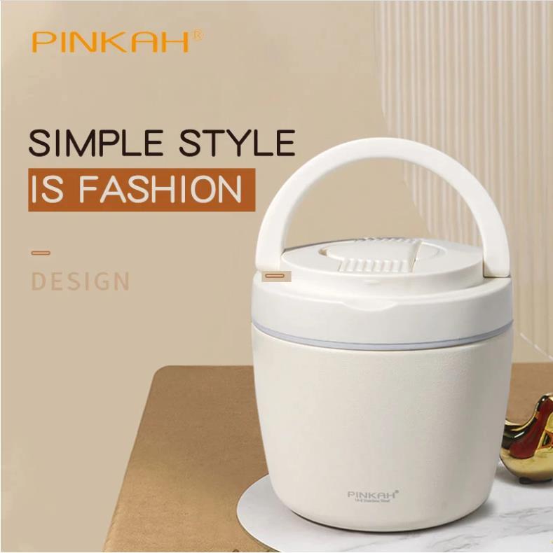 Pinkah PJ-3321A Vacuum Insulated Lunch Box Food Container 970ml White
