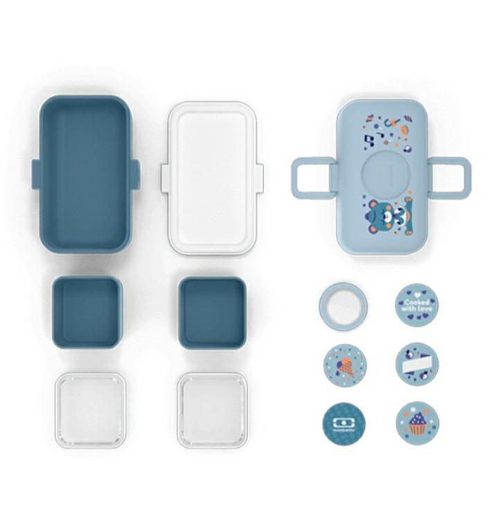 Monbento Tresor Kids Bento Lunch Box - Teddy Bear Blue