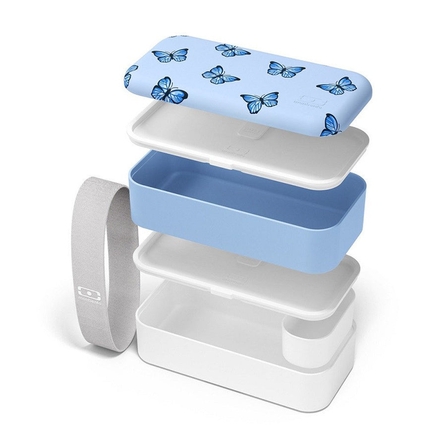 Monbento Original Graphic 1L Carry-on Lunch Bento Box Food Container- Blue Butterfly
