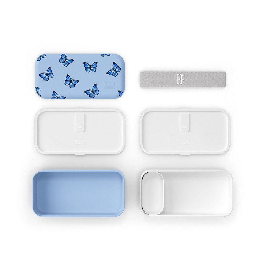 Monbento Original Graphic 1L Carry-on Lunch Bento Box Food Container- Blue Butterfly