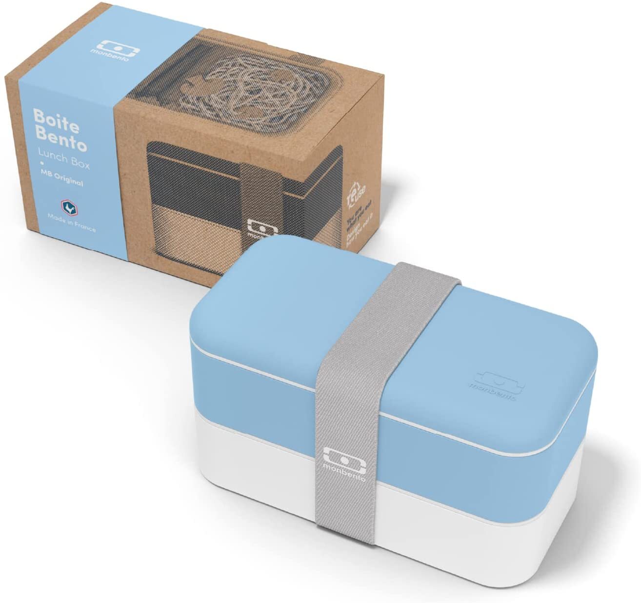 Monbento Mb Original Graphic 1L Lunch Bento Box Food Container-Blue Sky