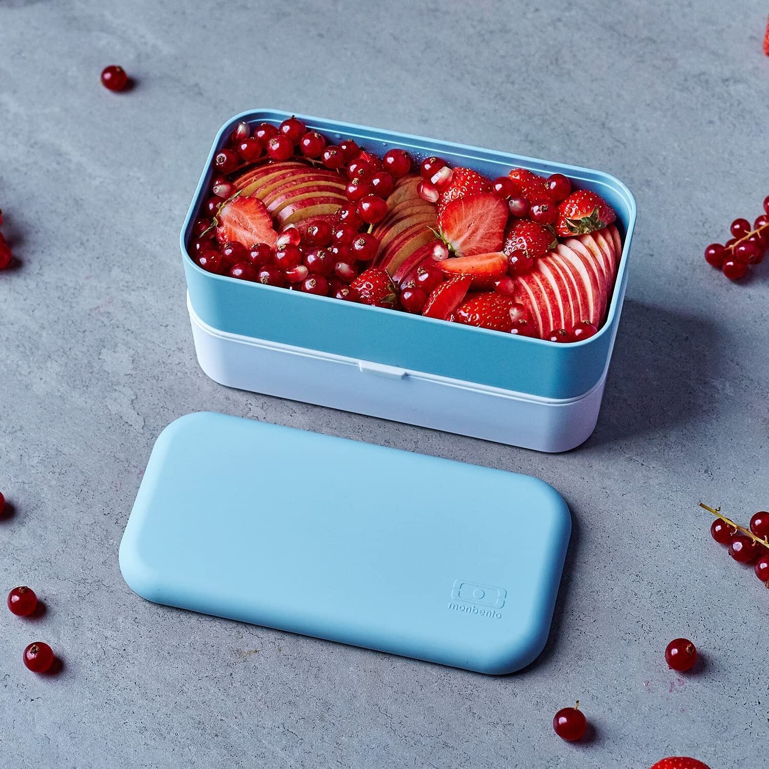 Monbento Mb Original Graphic 1L Lunch Bento Box Food Container-Blue Sky