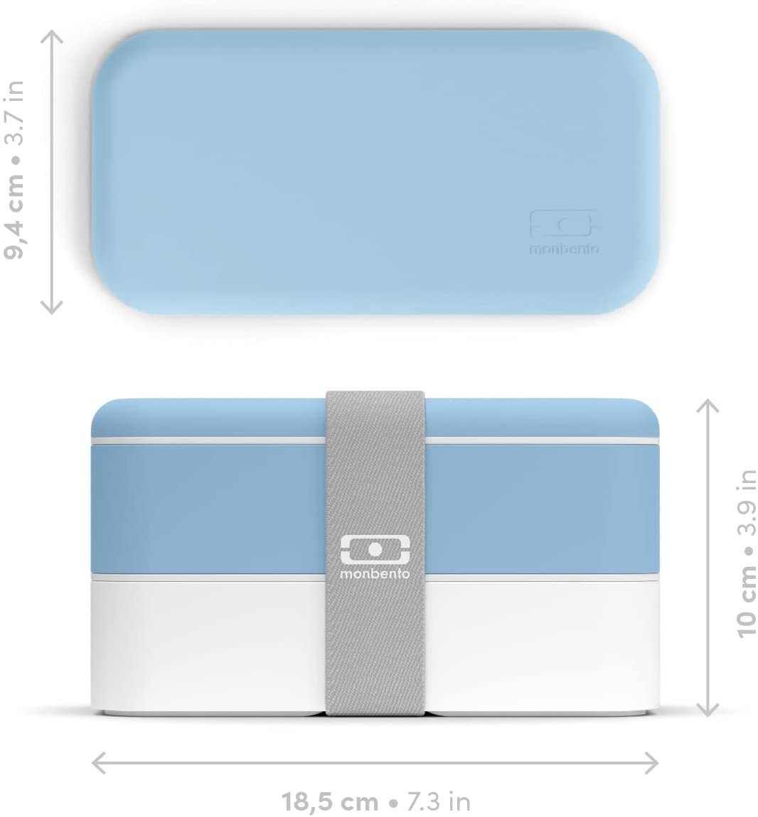 Monbento Mb Original Graphic 1L Lunch Bento Box Food Container-Blue Sky