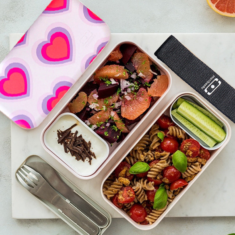 Monbento Mb Original Graphic 1L Lunch Bento Box Food Container-Heart Signal
