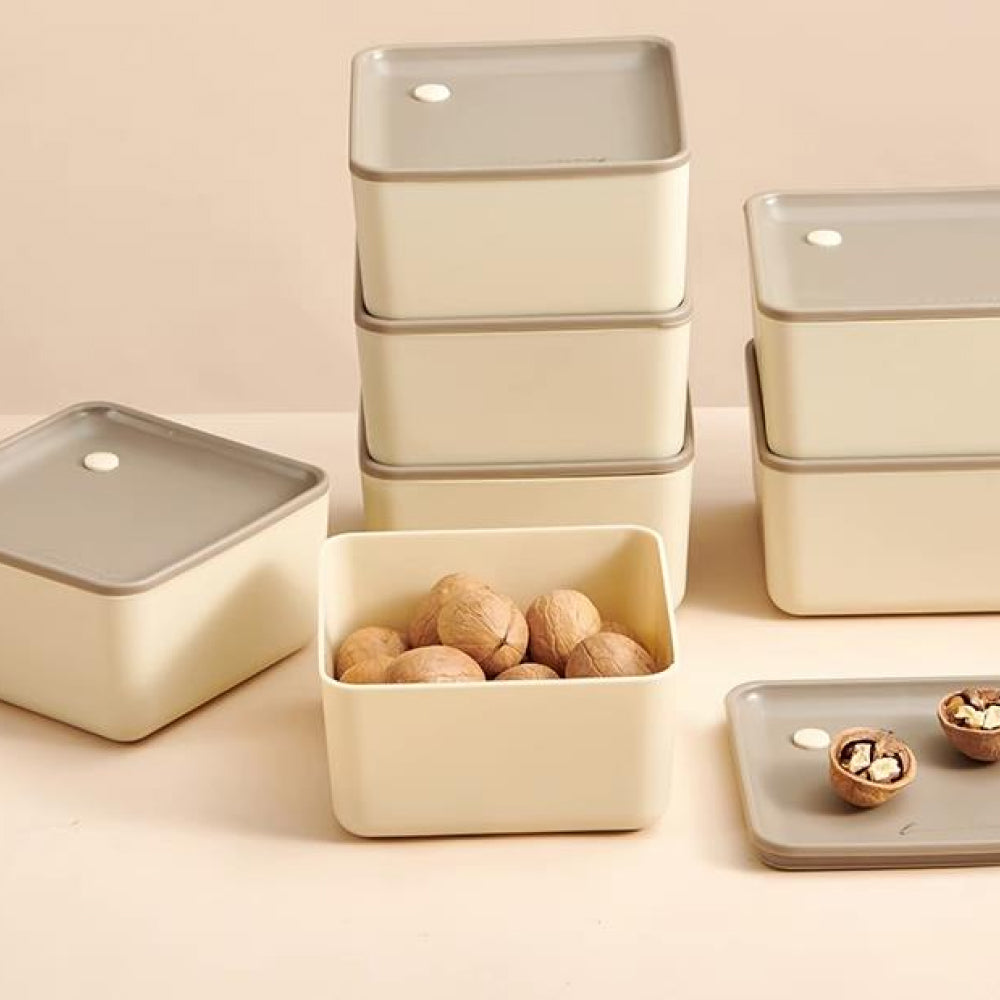 WorthBuy 4-Grid Snack Box 600ml For Each - Milk Brown