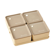 WorthBuy 4-Grid Snack Box 600ml For Each - Milk Brown
