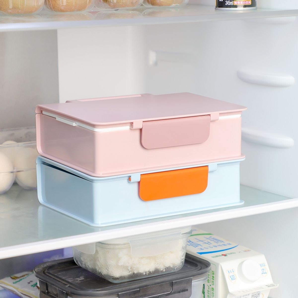 Geruite Book Bento Lunch Box Divided Food Container 1000ml - Pink