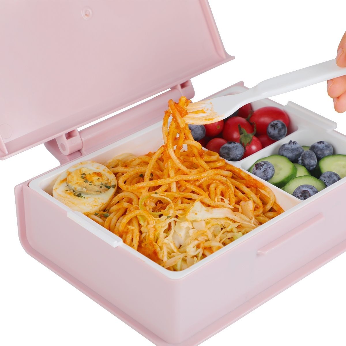 Geruite Book Bento Lunch Box Divided Food Container 1000ml - Pink