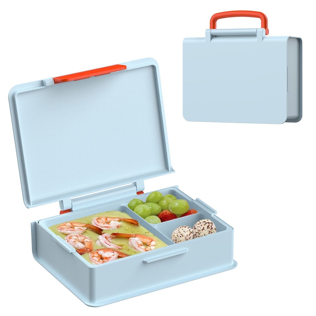 Geruite Book Bento Lunch Box Divided Food Container 1000ml - Blue