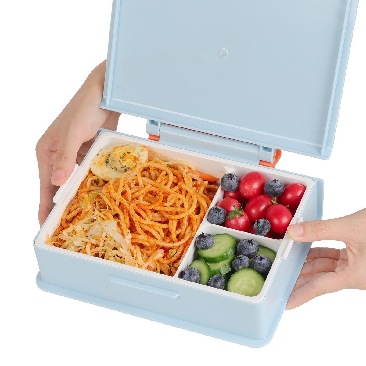 Geruite Book Bento Lunch Box Divided Food Container 1000ml - Blue