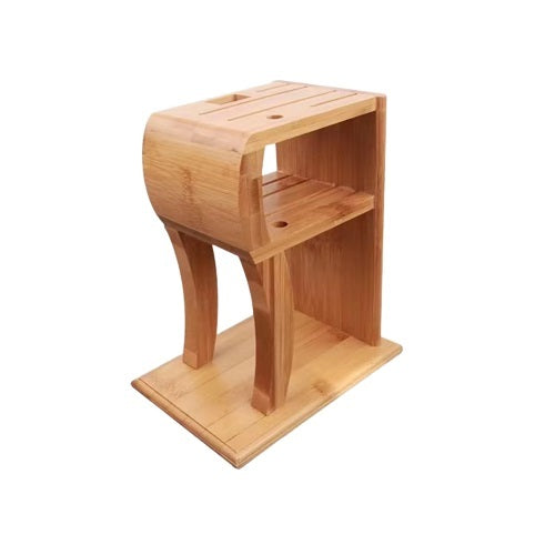 THRJ R-Shape Bamboo Knife Holder Rack Only Kitchen Storage 5193