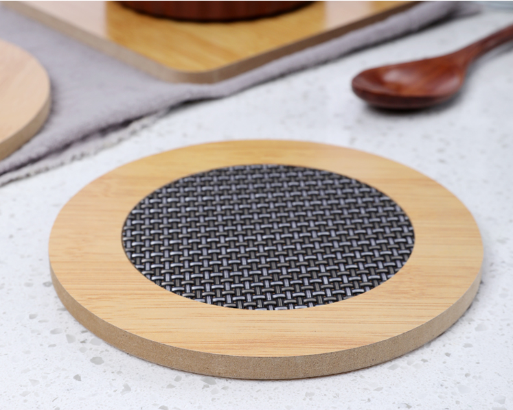 Yesjoy Anti-Slipery Round Bamboo Pot Bowl Plate Heat-resistant Mat W0089 17cm - Assorted