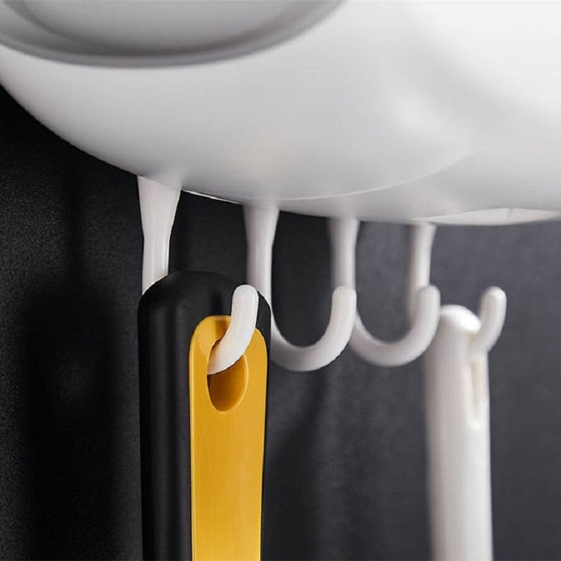 Thinkinge Pot Cover Frame Rack and Kitchen Utensil Rack with Hooks