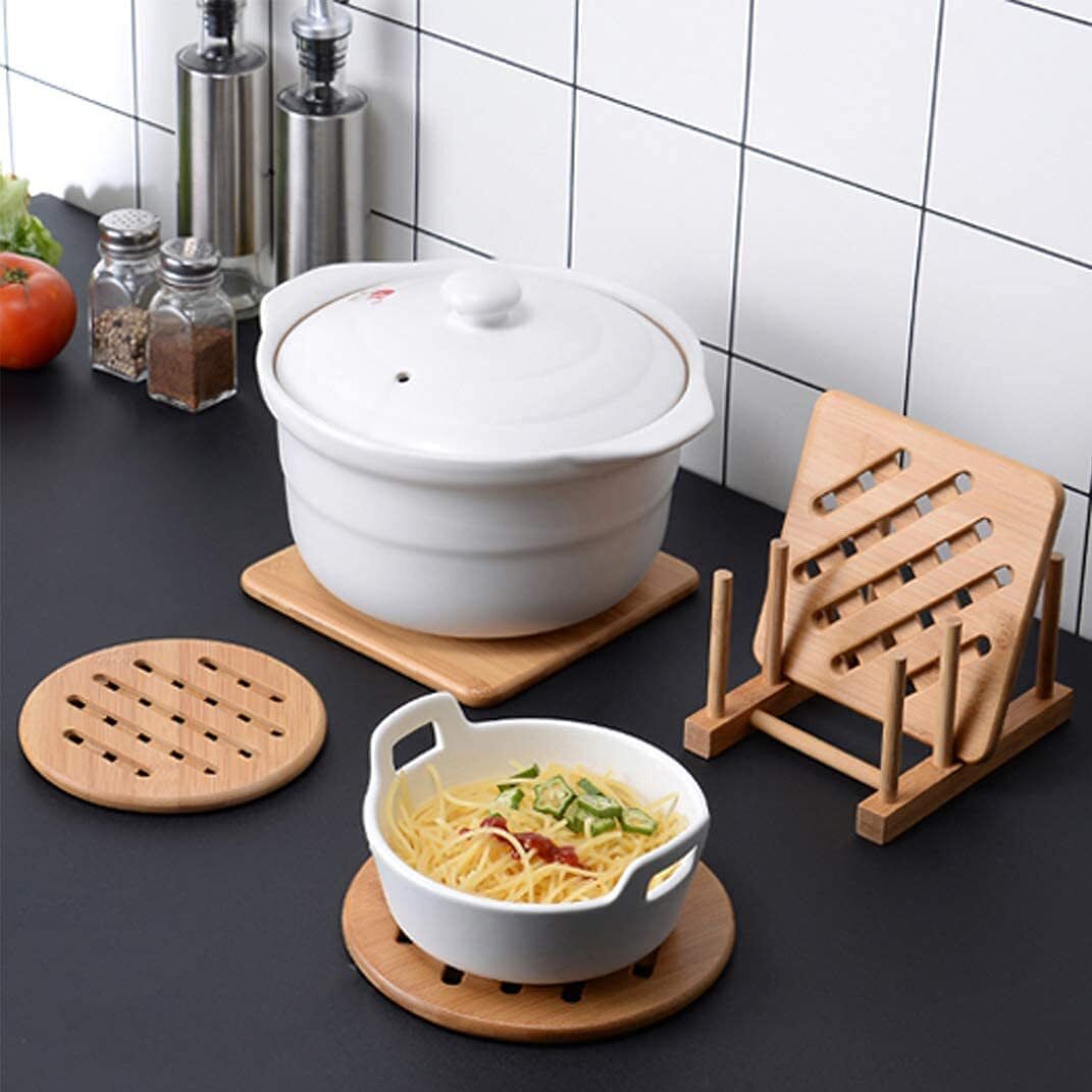 Yesjoy Kitchen Bamboo Anti Hot Heat Pads Resistant Mat 17cm W0083 - Assorted
