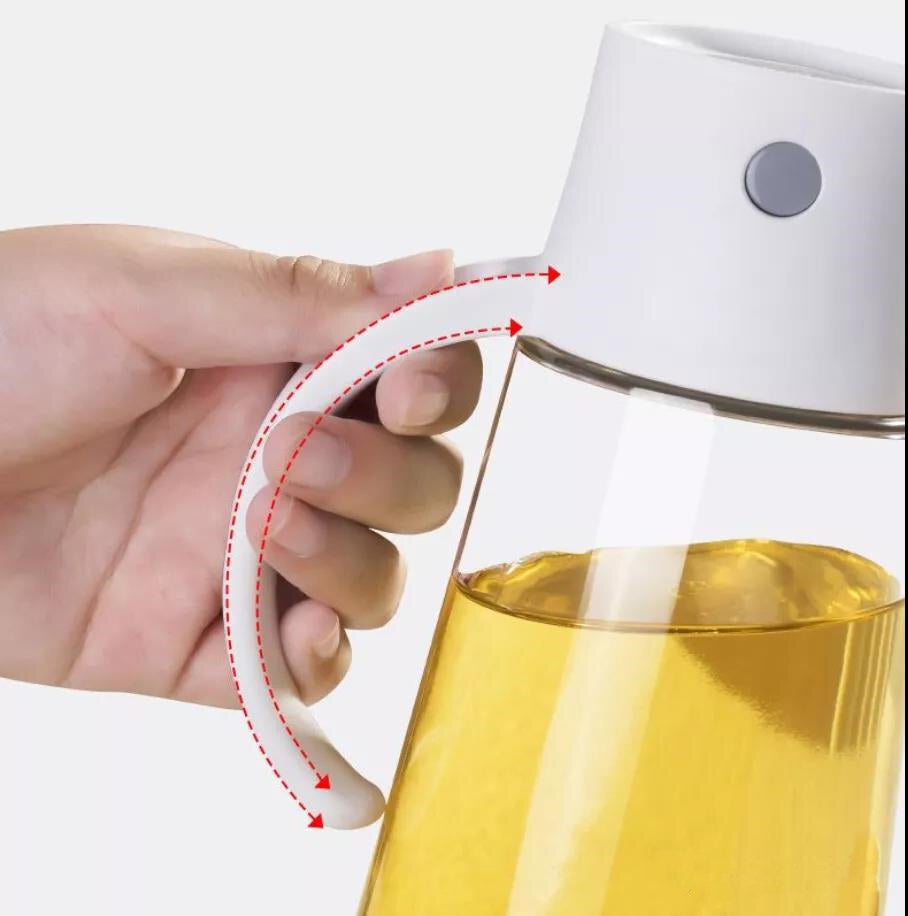 Robo Hoke Auto Lid Oil Bottle Seasoning Sauce Container 550ml - White