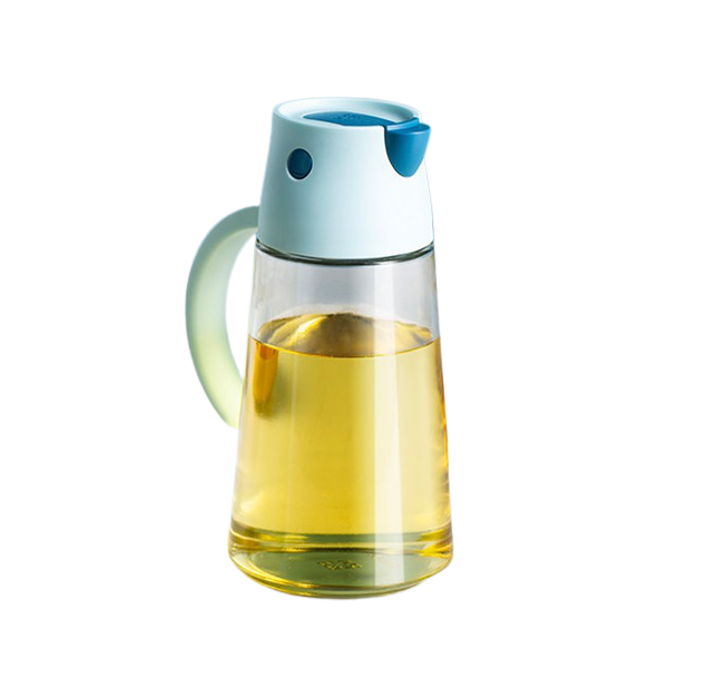 Robo Hoke Auto Lid Oil Bottle Seasoning Sauce Container 550ml - Blue