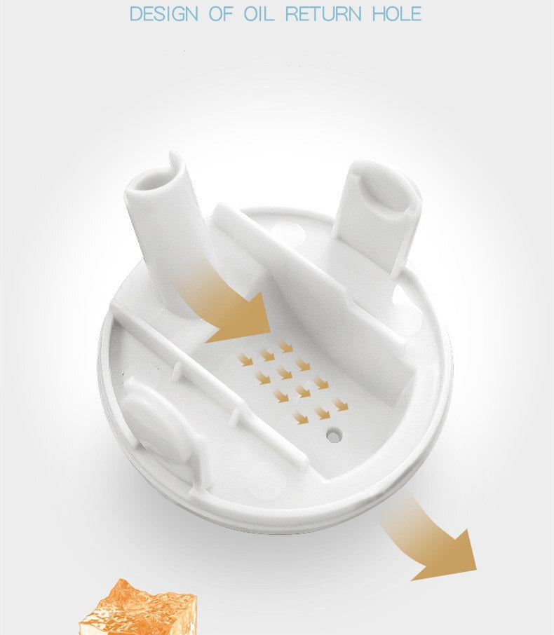 Robo Hoke Auto Lid Oil Bottle Seasoning Sauce Container 650ml - White