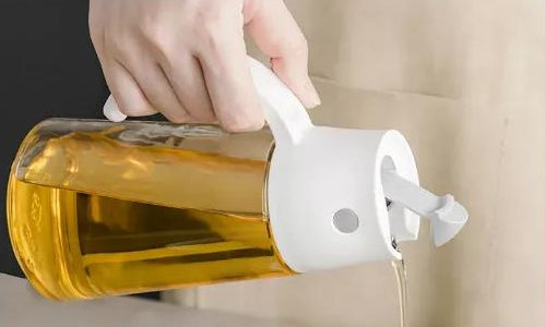 Robo Hoke Auto Lid Oil Bottle Seasoning Sauce Container 650ml - White