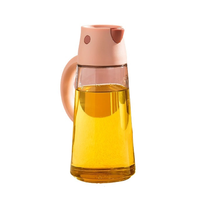 Robo Hoke Auto Lid Oil Bottle Seasoning Sauce Container  650ml - Pink