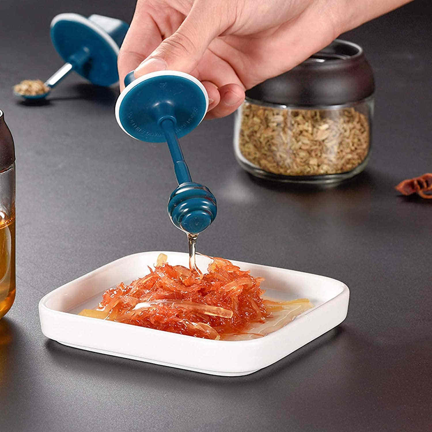 Robo Arrow Honey  Bottle Spice Condiment Storage Container 280ml-Dark Blue