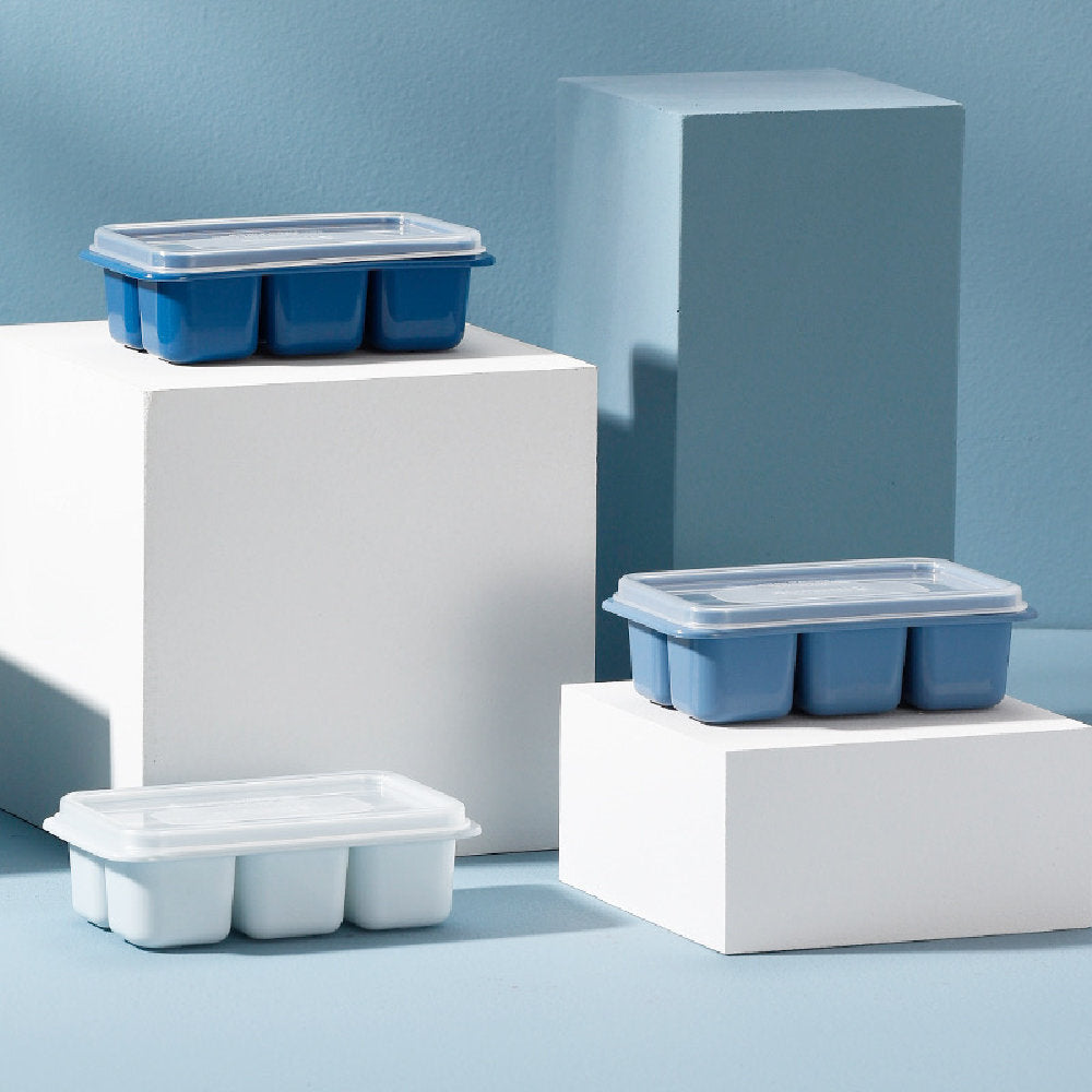 Robo Modi Mini Ice Mould Tray With Lid Ice Maker Tools Set 3 - Blue
