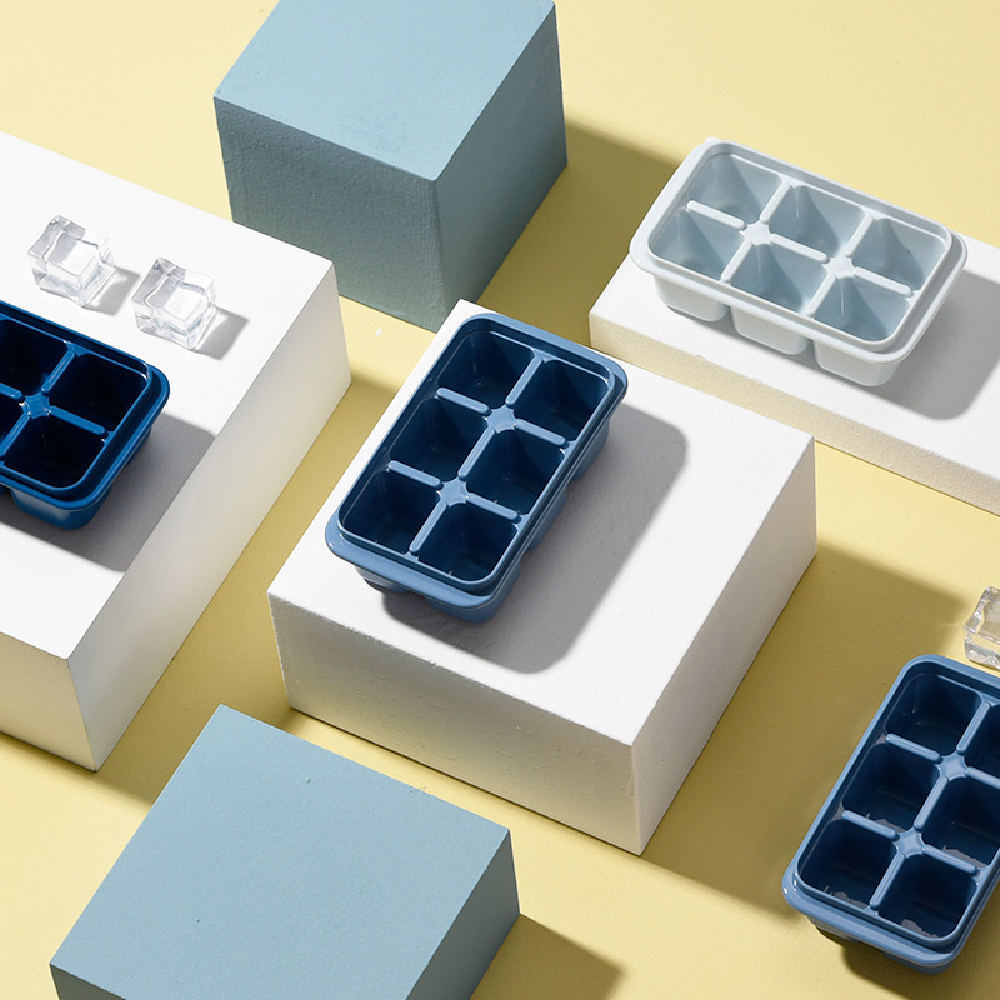 Robo Modi Mini Ice Mould Tray With Lid Ice Maker Tools Set 3 - Blue