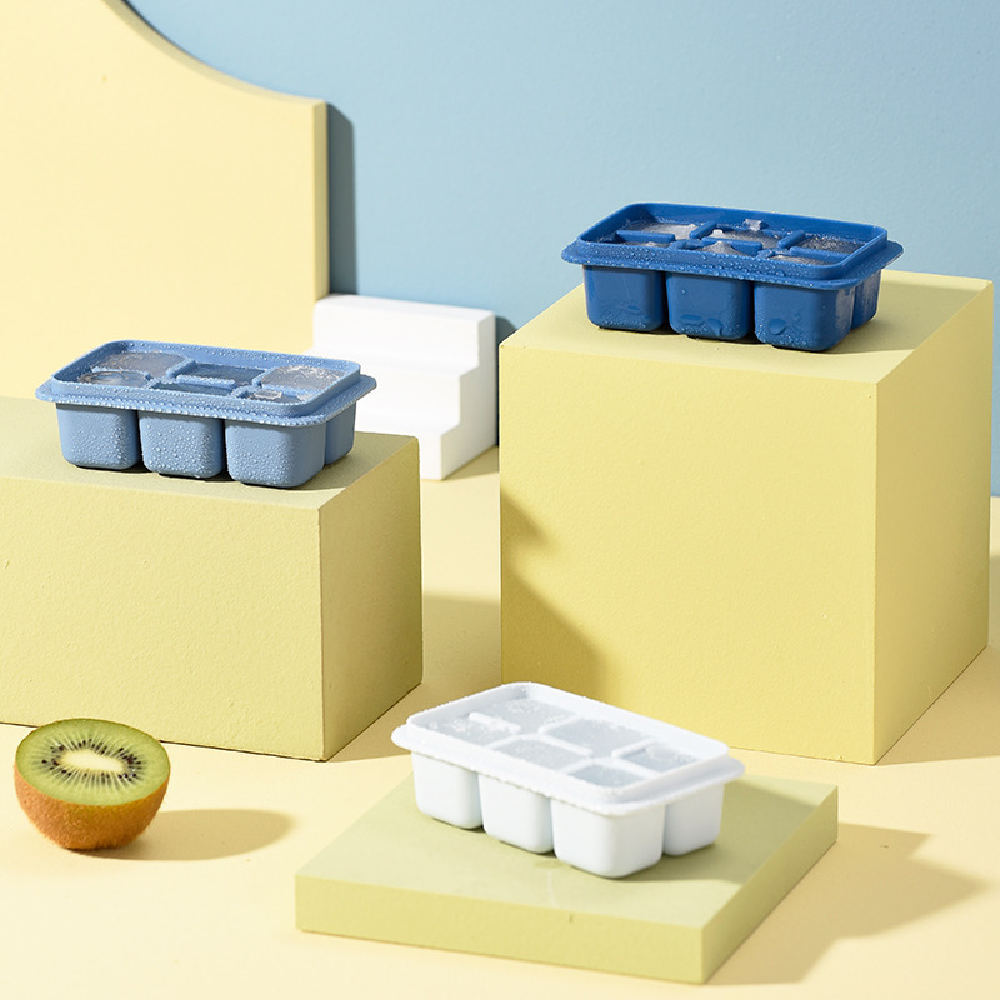 Robo Modi Mini Ice Mould Tray With Lid Ice Maker Tools Set 3 - Blue