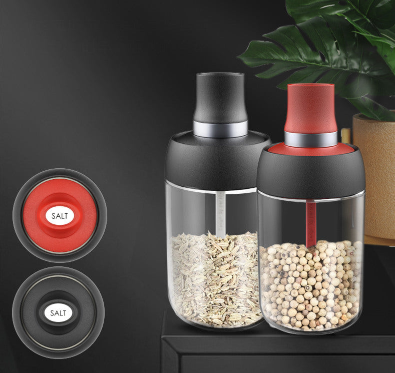 Robo Coco Honey Bottle Seasoning Jar Spice Condiment Storage Container with Digger 250ml - Black