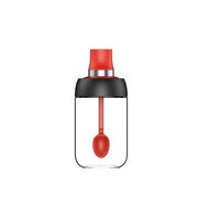 Robo Coco Spice Jug Seasoning Jar Spice Condiment Storage Container with Spoon 250ml - Coral Red