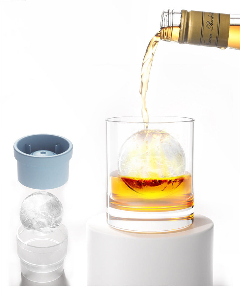 Robo Pat Whisky Ice Ball Sphere Large Round Mold and Tray - Blue