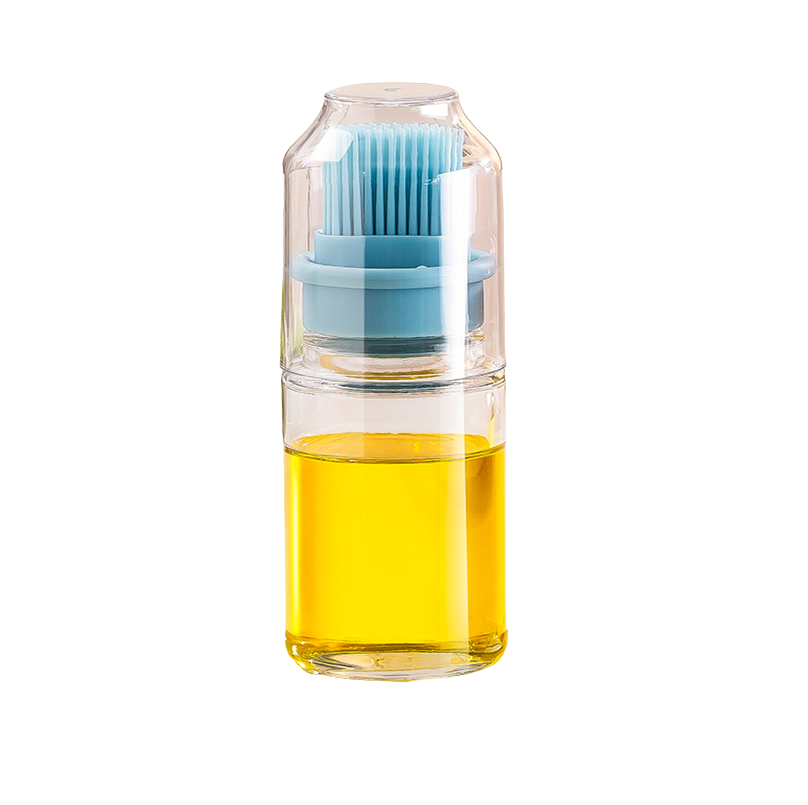 Robo Oil Brush Bottle Seasoning Spice Condiment Container w/Brush 150ml-Blue