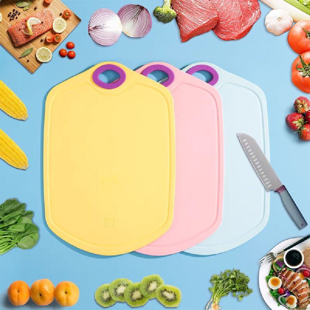 Robo Mozatte TPU Antibacterial Cutting Board BPA Free Knife Friendly- Yellow
