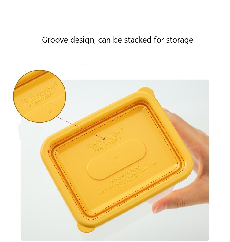 Robo Door Mini Food Grain Spice Storage Container 5pc Set - Yellow