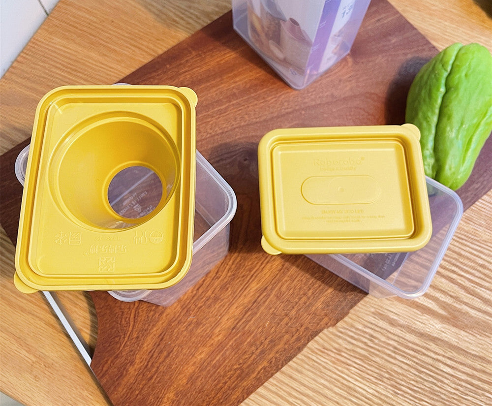 Robo Door Mini Food Grain Spice Storage Container 5pc Set - Yellow