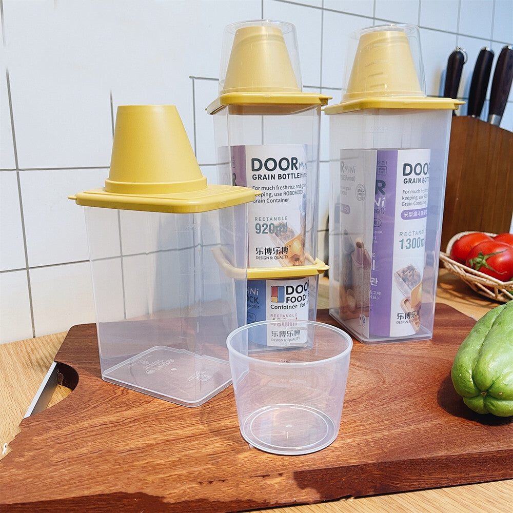 Robo Door Mini Food Grain Spice Storage Container 5pc Set - Yellow