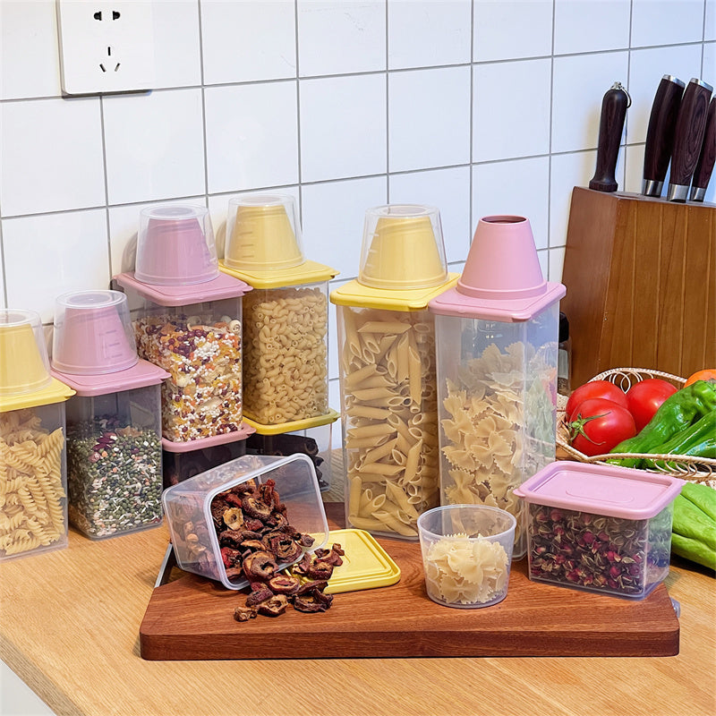 Robo Door Mini Food Grain Spice Storage Container 5pc Set - Yellow