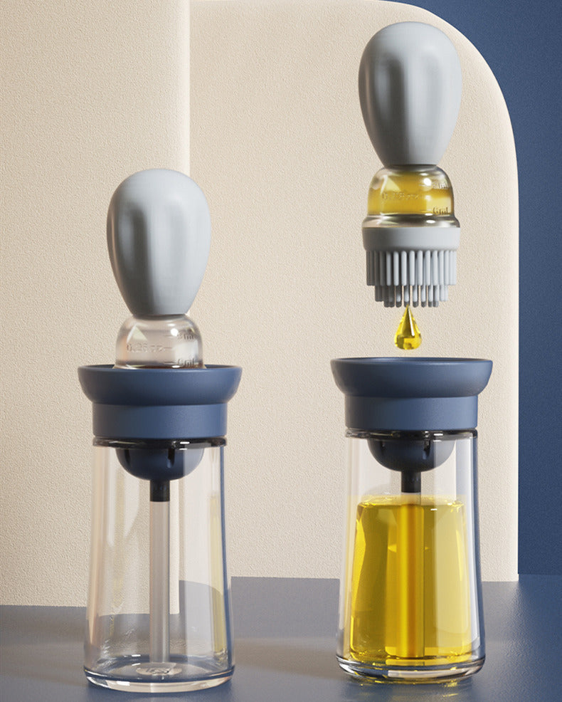 Robo Wendy Measure Oil Bottle With Brush Spice Dropper Container 180ml-Blue