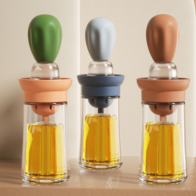 Robo Wendy Measure Oil Bottle With Brush Spice Dropper Container 180ml-Blue