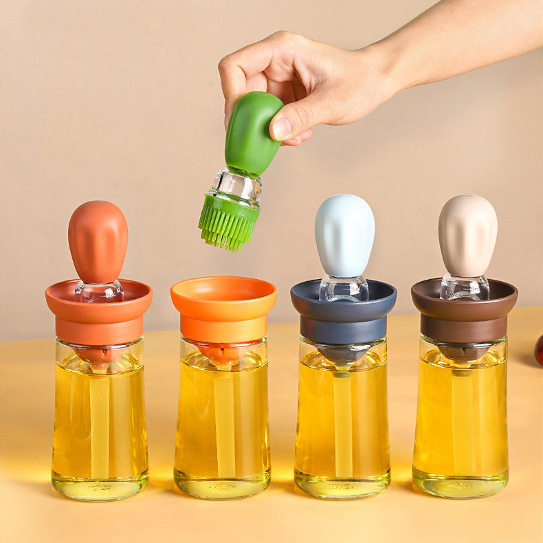Robo Wendy Measure Oil Bottle With Brush Spice Dropper Container 180ml-Blue