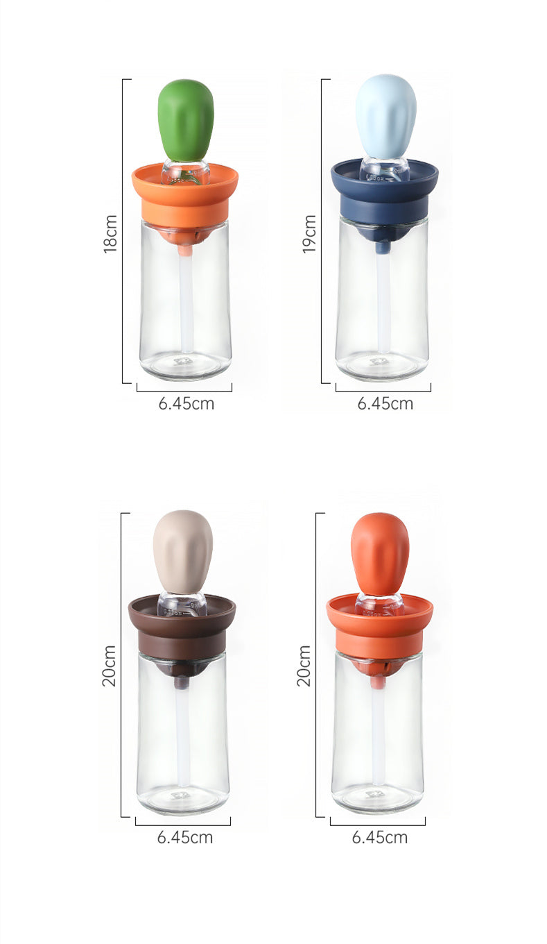 Robo Wendy Measure Oil Bottle With Brush Spice Dropper Container 180ml-Blue