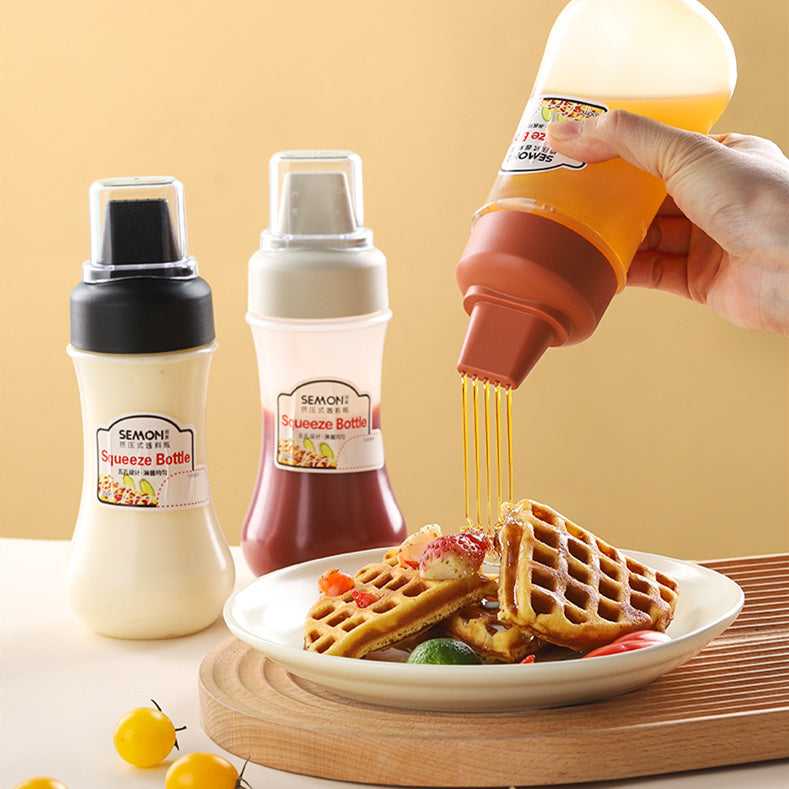 Robo Semon Squeeze Sauce Bottle Ketchup Spice Storage Container 350ml-White
