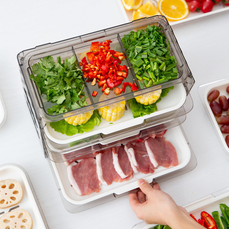 Multi-Function Foldable Transparent 3 Layer Side Dish Plate Tray - HHS-6565-3