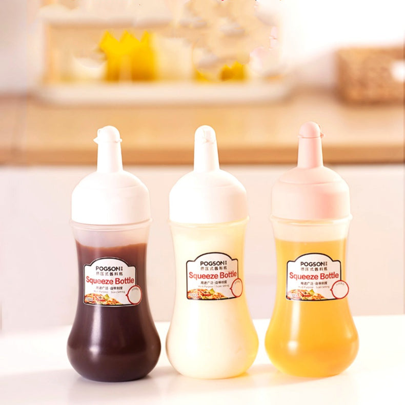 Robo Pogson Squeeze Sauce Bottle Seasoning Jar 350ml-Pink