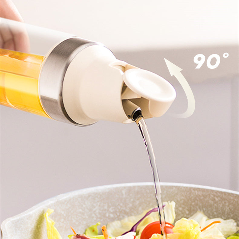 Robo Carl Auto Lid Oil Bottle Seasoning Sauce Container 500ml-White