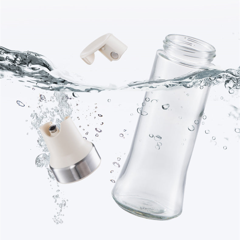 Robo Carl Auto Lid Oil Bottle Seasoning Sauce Container 500ml-White