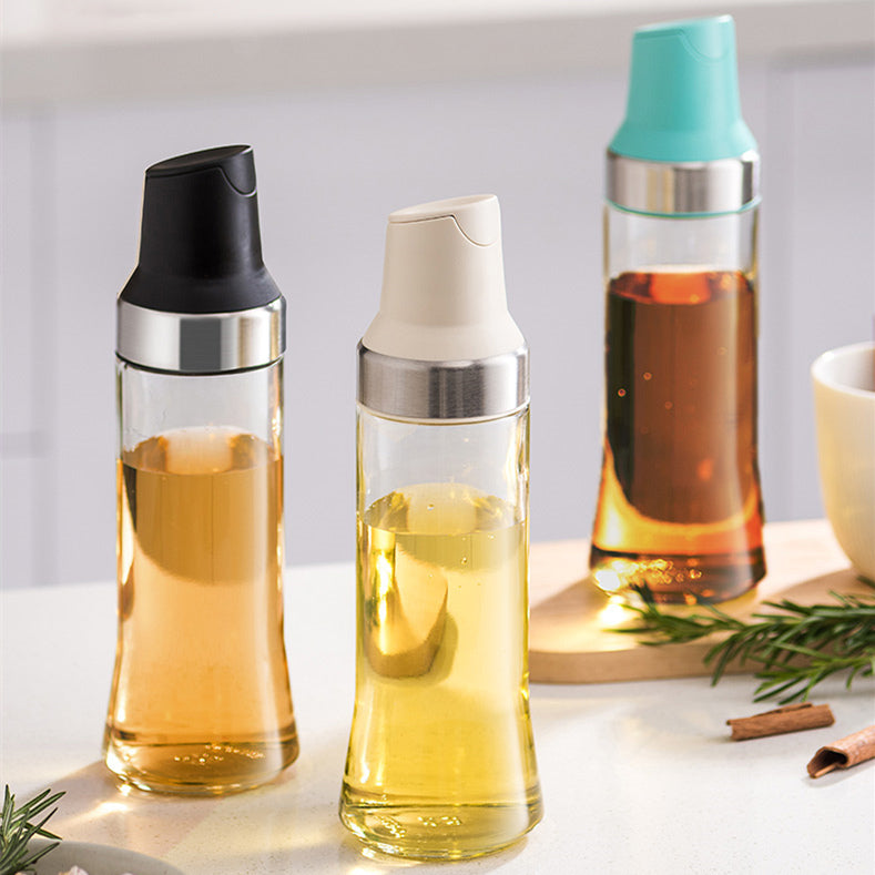 Robo Carl Auto Lid Oil Bottle Seasoning Sauce Container 500ml-White